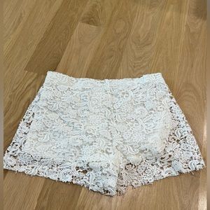 Women’s white lace shorts